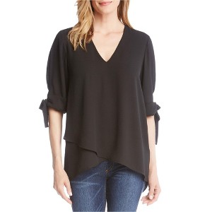 Karen Kane Womens Crossover Bow Sleeve Hi Low Pullover Blouse - 1 of 1