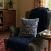 Signare USA Cushion Cover Art Nouveau Lotus Flower Blue 18 x 18 inch - 3 of 3