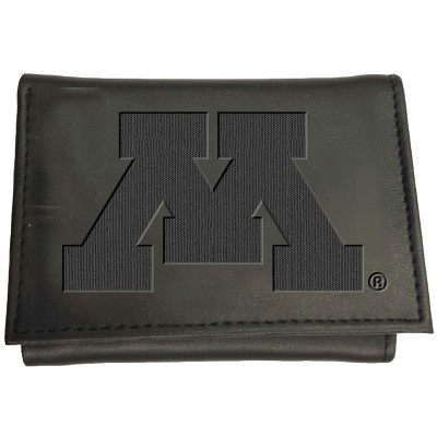 Evergreen NCAA Minnesota Golden Gophers Black Leather Trifold Wallet Officially Licensed with Gift Box