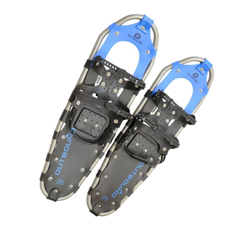 Outbound Men & Women's Lightweight 21 x 8" Adjustable Aluminum Frame Snowshoes with Posi Lock Binding for Secure Fit, Glove Like Binding, Black/Blue, 2 of 6