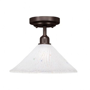 Toltec Lighting Vintage 1 - Light Flush Mount in  Dark Granite with 12" Frosted Crystal Shade - 1 of 1