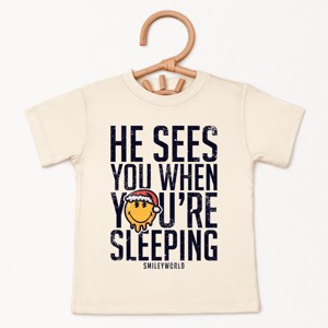 SmileyWorld He Sees You When You're Sleeping - Toddler Short Sleeve Graphic T-Shirt - 1 of 4