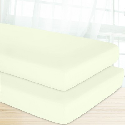 100% Organic Cotton Crib Sheets Pack of 2, Soft & Cool, GOTS Certified by California Design Den