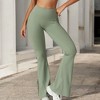 Anna-Kaci Active Women's High Waist Flare Leg Yoga Pants with Side Slit Detail - 3 of 4