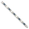 Black Bow Jewelry 10mm Brushed Stainless Steel & Blue Carbon Fiber Link Bracelet, 8.5 In - 2 of 4