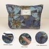 Unique Bargains Women's Canvas Floral Makeup Bag 10.63"x7.95" Deep Blue 1 Pc - image 3 of 4