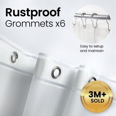 Clear Heavy Duty PEVA Shower Curtain Liner with Rustproof Grommets