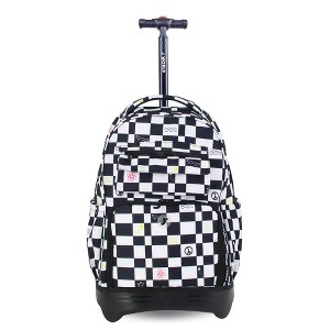 JWorld Trio Rolling 20" Backpack with Lunch compartment and Detachable Pencil Case - Icon Checkers - 1 of 4