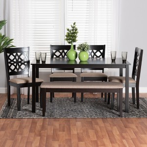 Baxton Studio Abigail Modern Fabric Wood Dining Set - 1 of 4