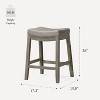 Maven Lane Sophia Backless Counter Stool with Faux Leather 26" - 2 of 4