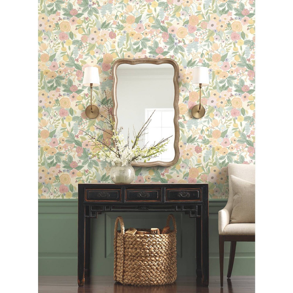 Photos - Wallpaper Rifle Paper Co. Garden Party Peel and Stick  Pastel Multi: Self-Adhesive Floral Botanical, 28 Sq Ft Coverage