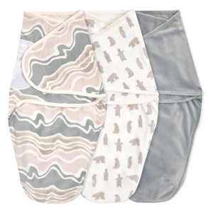 aden + anais Easy Swaddle Wrap Minky - 0-3 Months - 3pk - 1 of 4