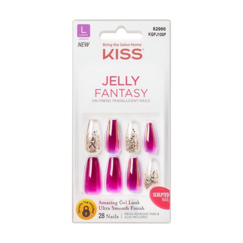 Kiss Jelly Fantasy Translucent Sculpted Nails - Jelly Dream - 28ct : Target