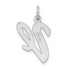 Black Bow Jewelry Sterling Silver Madison Collection LG Classic Script Initial V Pendant - 3 of 4