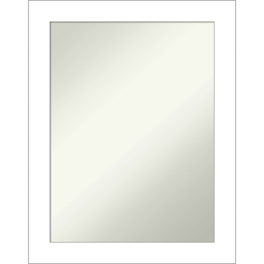 Photos - Wall Mirror 22" x 28" Non-Beveled Wedge White Bathroom  - Amanti Art