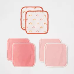 Baby Girls' 6pk  Earth & Sky Washcloth Set - Cloud Island™ Pink