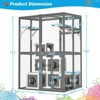 Bencmate Pet Crates and Houses Cat Crate Furniture Style Heavy duty Kennel Cage, Stylish Pet Crate, Multiple Functional Spaces, Grey, - 3 of 4