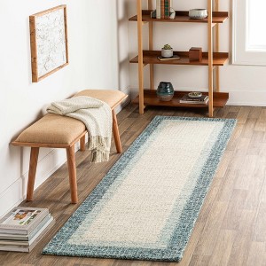 Hauteloom Padada Green Bordered Cream Wool Rug - 1 of 4