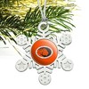 East Central University Primary Logo Metal Snowflake Christmas Tree Holiday Ornament - 2 of 3