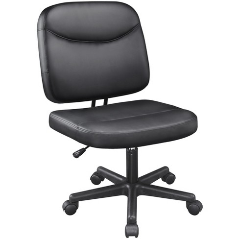 PU Leather Modern Mid-Back Office Chair Adjustable Swivel Soft