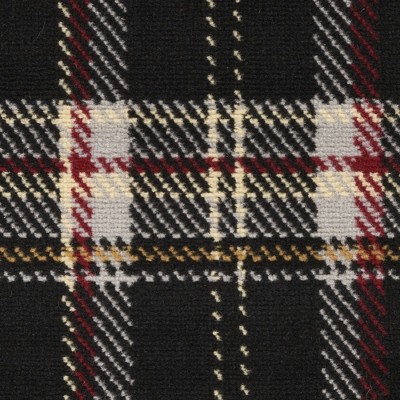 Hand-Knotted Black Plaid 8' x 10' Synthetic Area Rug
