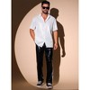 INSPIRE CHIC Men's Retro Button Down Short Sleeve Party Glitter Sequins Shirt - 4 of 4