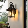 Bella Depot Outdoor 1-Light Black Wall Sconce Light with Clear Glass Can - 2 of 4
