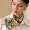 Anna-Kaci Women's Leaf Print Soft Silky Scarf with Lightweight Fabric Modern Square Design and Smooth Finish - 3 of 4