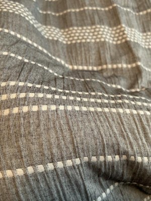 12pc Chambray Matelasse Stripe Comforter & Sheet Bedding Set Gray ...