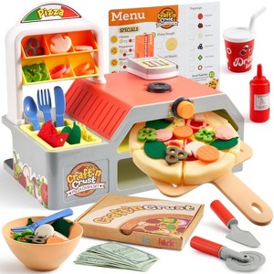 Joyfy Craft 'n Crust Pizza Oven Play Set with Lights & Sounds, Pretend Smoke, Toppings, Recipe Cards,Pretend Play Kitchen Toy Playset For Girls & Boys - 1 of 4