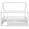 CAVINAS Twin/Full Size House-Shaped Floor Bed for Kids,Wooden Canopy Toddler Bed Frames,Floor Bed for Kids,Girls&Boys,No Box Spring Needed - 2 of 4