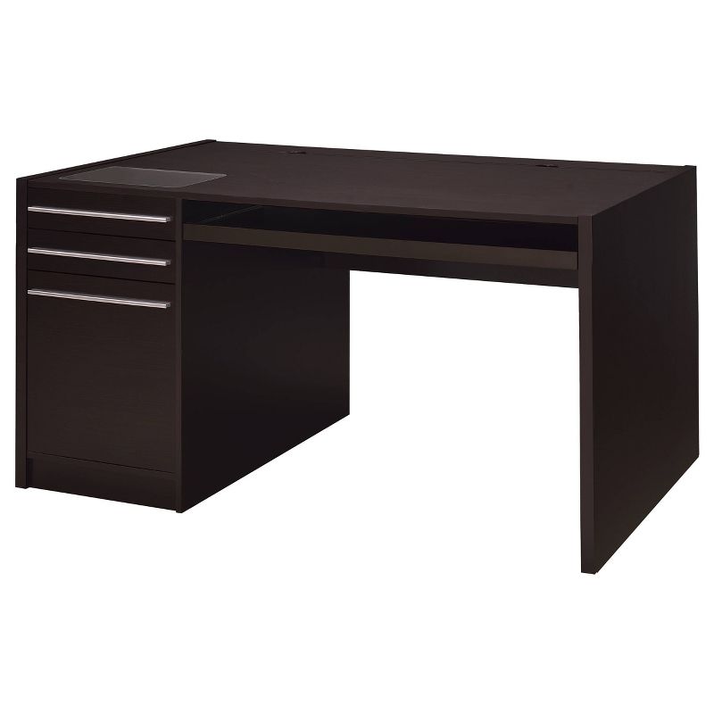 Halston 3 Drawer Office Desk Cappuccino - Coaster, 1 of 13