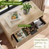Jojoka Fluted 3 Drawers Dresser,Modern Storage Dresser with Metal Legs and Anti-Tipping Device for Living Room - 3 of 4
