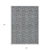 Gray Silver And Charcoal Floral Washable Indoor Outdoor Area Rug - 3 of 4