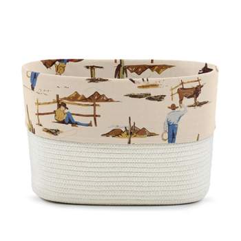 Sweet Jojo Designs Woven Cotton Rope Decorative Storage Basket Bin Wild West Multicolor