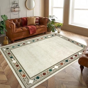 Acekool 2x6 Washable Runner Rug - Non-Slip Geometric Low Pile Carpet for Hallway, Bedroom & Laundry ,Grey - 1 of 4
