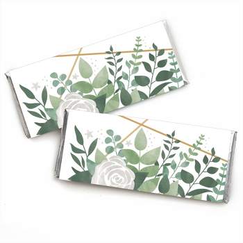 Big Dot of Happiness Boho Botanical - Greenery Party Circle Sticker Labels  - 24 Count