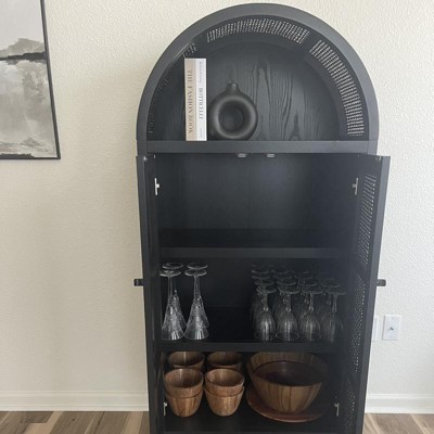 Arches Writing Desk with Storage Cabinets Natural - Threshold™