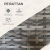 Okak Outdoor Rattan Side Tables w Storage Shelf, 2-Tier Patio End Table Coffee Table w Glass Top Outdoor&Indoor for Garden Balcony Yard Pool, Mix Gray - 3 of 4