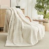 Amelie Home Striped Faux Fur Throw Blanket for Sofa, Bed, or Chair - 2 of 4