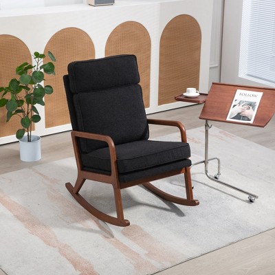 25.2"W Modern Rocking Chair Accent Lounge Armchair Comfy Boucle Upholstered,Green