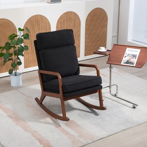 25.2"W Modern Rocking Chair Accent Lounge Armchair Comfy Boucle Upholstered,Green - 1 of 4