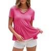 EXLURA Women's Summer Short Sleeve Peplum Babydoll Tops Cute V Neck T Shirts - 4 of 4