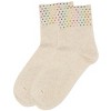 Memoi Women's Rainbow Sequin Cuff Cotton Blend Anklet Sock Oatmeal Heather 9-11 - 3 of 4