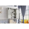 Gulches Rustic Wood Wall Storage Cabinet - 2 Sliding Barn Doors, 3-Tier Vintage Gray Cabinet with Adjustable Shelves for Kitchen, Living Room - 4 of 4