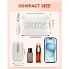 Fmeida BRIDE Patch Makeup Bag Small Makeup Bag for Purse with Pearl Rhinestone Patches White - 2 of 3
