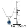 Pompeii3 3/4ct Blue Diamond Solitaire Pendant & Studs Set 10K White Gold & Chain - 3 of 4