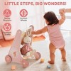 ROBOTIME Baby Walkers, Wooden Baby Walker with Wheels for Toddlers, Push Toys for Babies Learning to Walk, Pink, 13.4"*15"*18.5" - 3 of 4