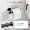 USHOWER Matte Black Toilet Paper Holder, Wall-Mounted Toilet Roll Holder for Bathroom, Durable SUS304 Stainless Steel, Modern Style - 3 of 4