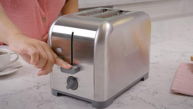 Kenmore 2-Slice White Stainless Steel Toaster, Wide Slot, Bagel/Defrost, 2 of 6, play video